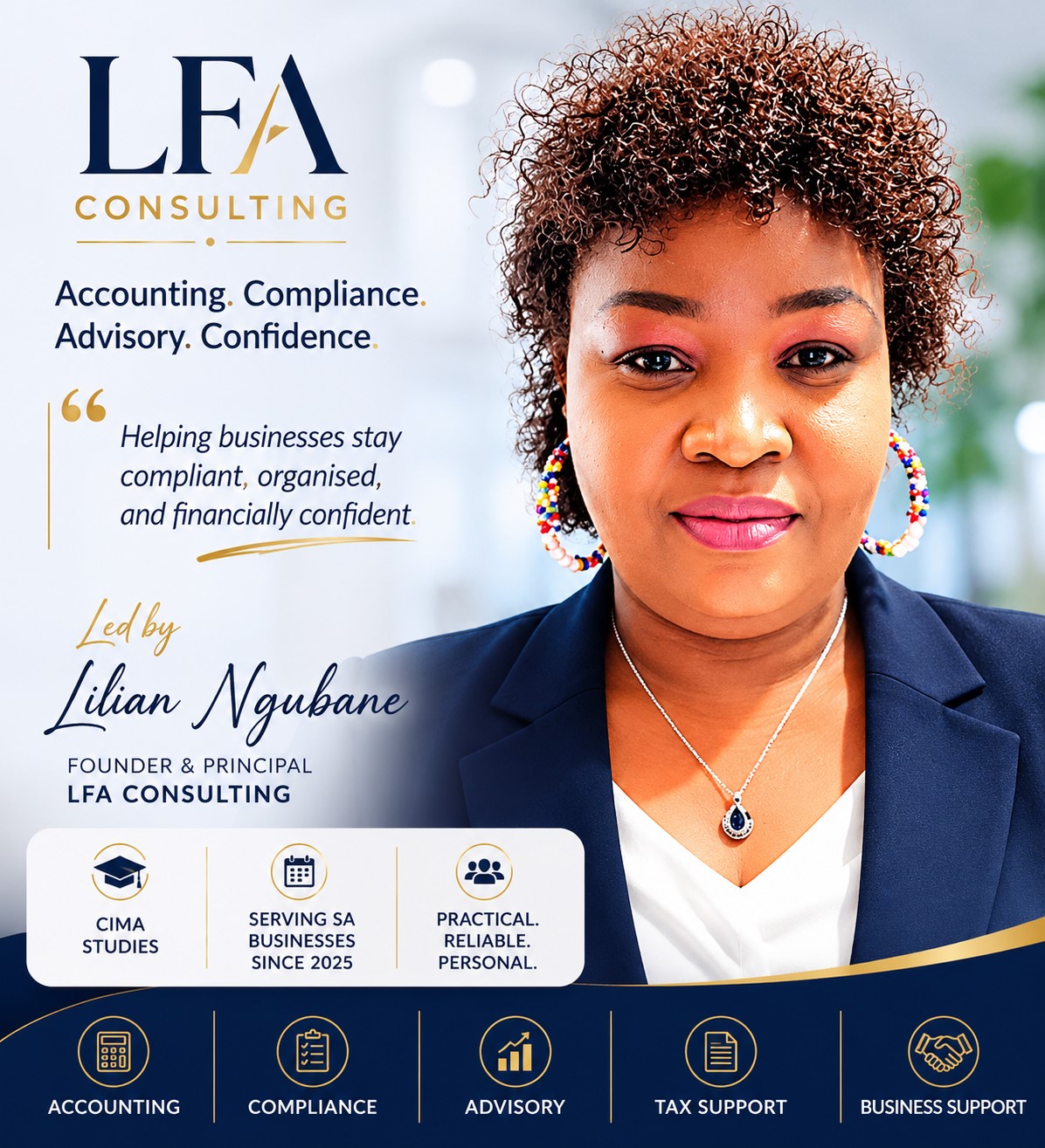 Lilian Ngubane — Founder & Principal, LFA Consulting · Accounting. Compliance. Advisory. Confidence.